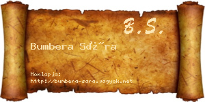 Bumbera Sára névjegykártya